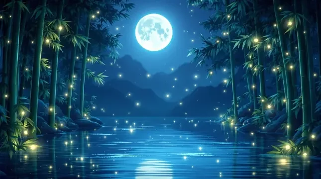 月下清泉 - 美女直播秀竹影清风影像